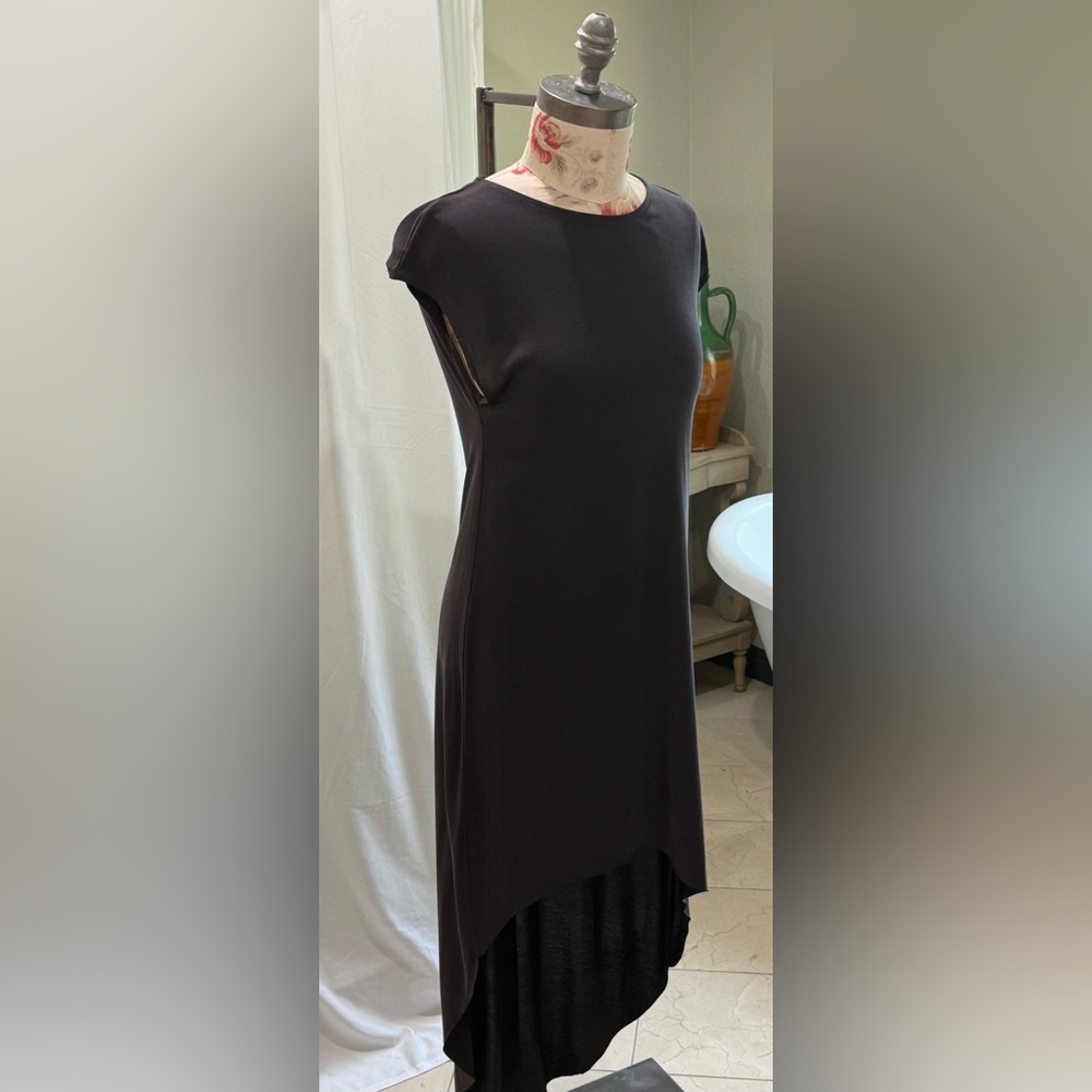 Silence + Noise Asymmetrical Charcoal, Gray Dress